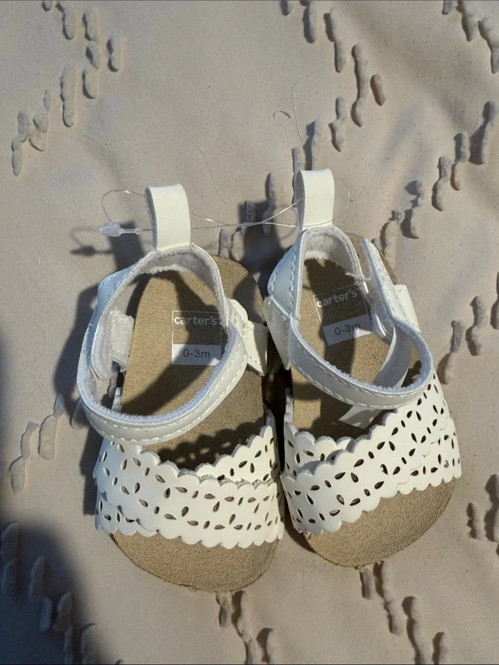 Carter's White Baby Girl Cutout Strap Sandals